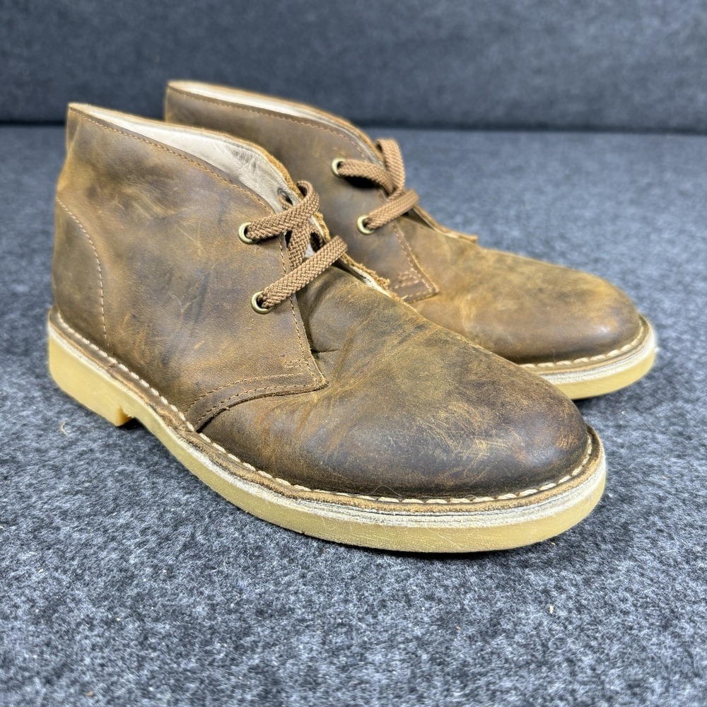 Clarks‎ Bushacre 2 Chukka Boots Brown Leather Boys Size 12.5